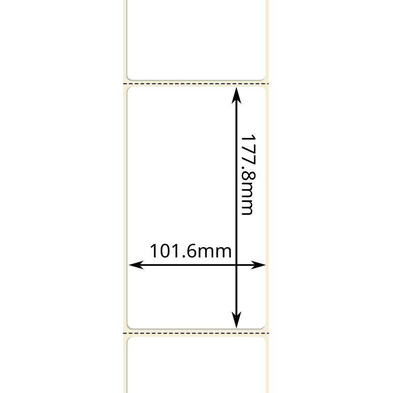 101.6mm x 177.8mm Direct Thermal Labels – 430 Labels/Roll – 25mm Core
